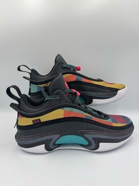 Jordan 36 Low, Black Multi Color, mens size 8.5- new without box- never worn!